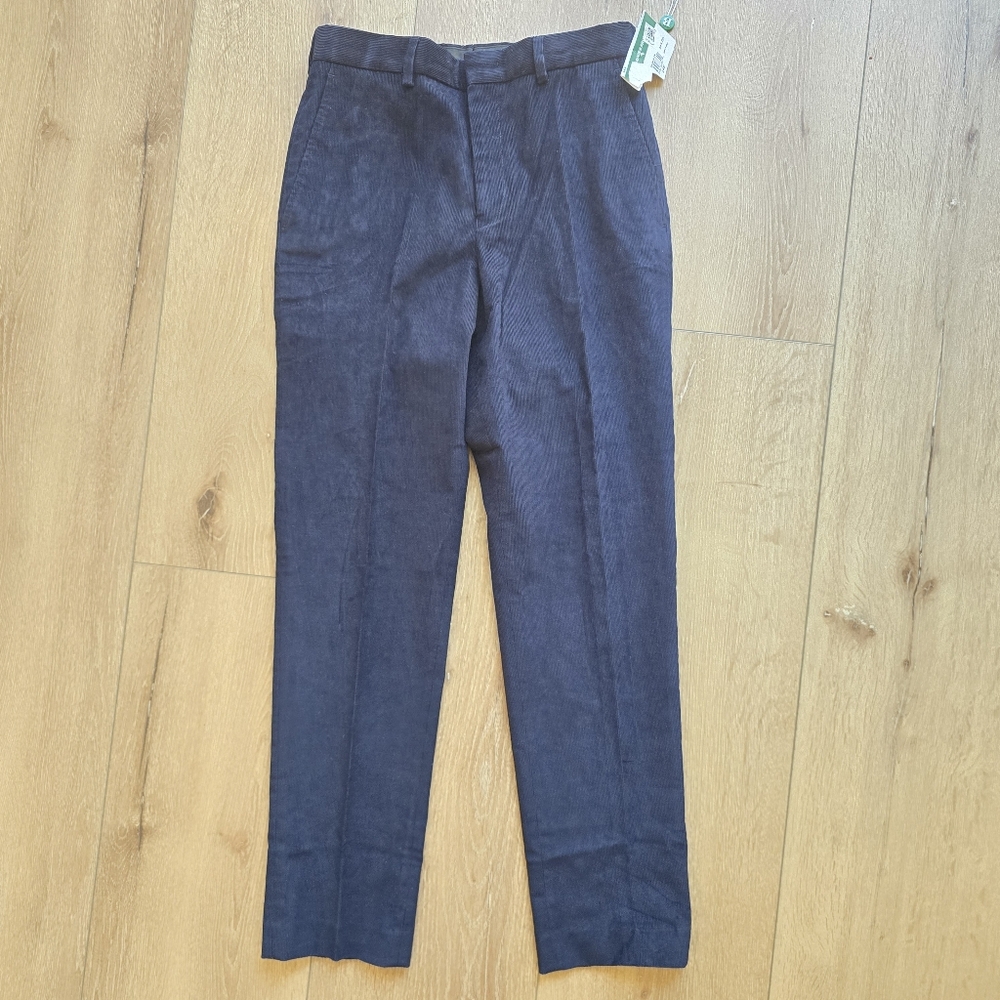 NWT B BY Brooks Bothers Dark Navy Corduroy Dress Pants Slacks Size 14 14r